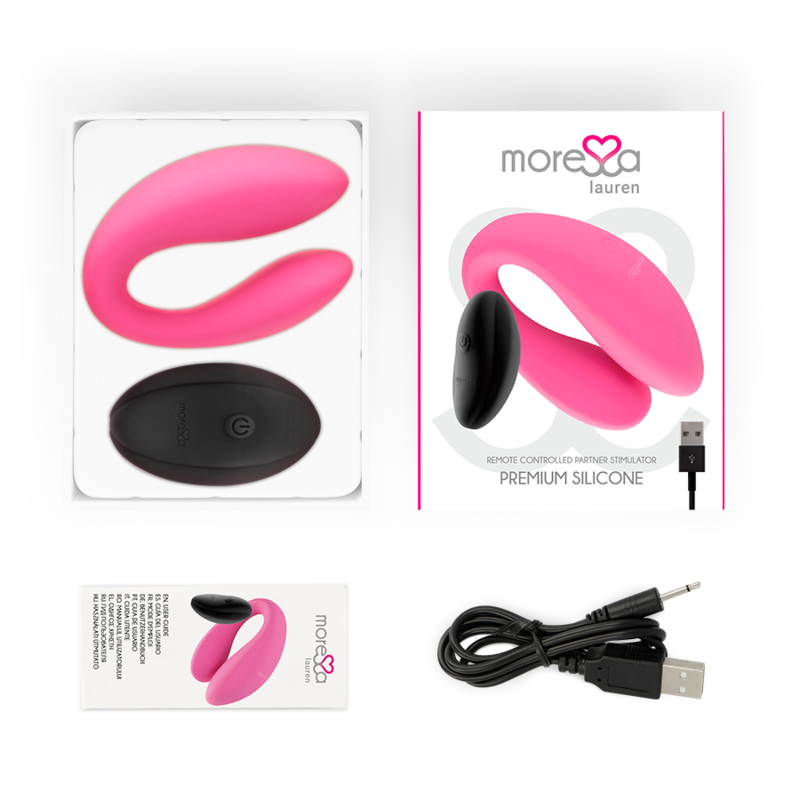 Lauren Remote-Control Couples Stimulator, Dual Motors, Waterproof MORESSA