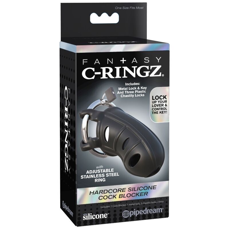 Silicone chastity cage with adjustable steel ring | FANTASY C-RINGZ