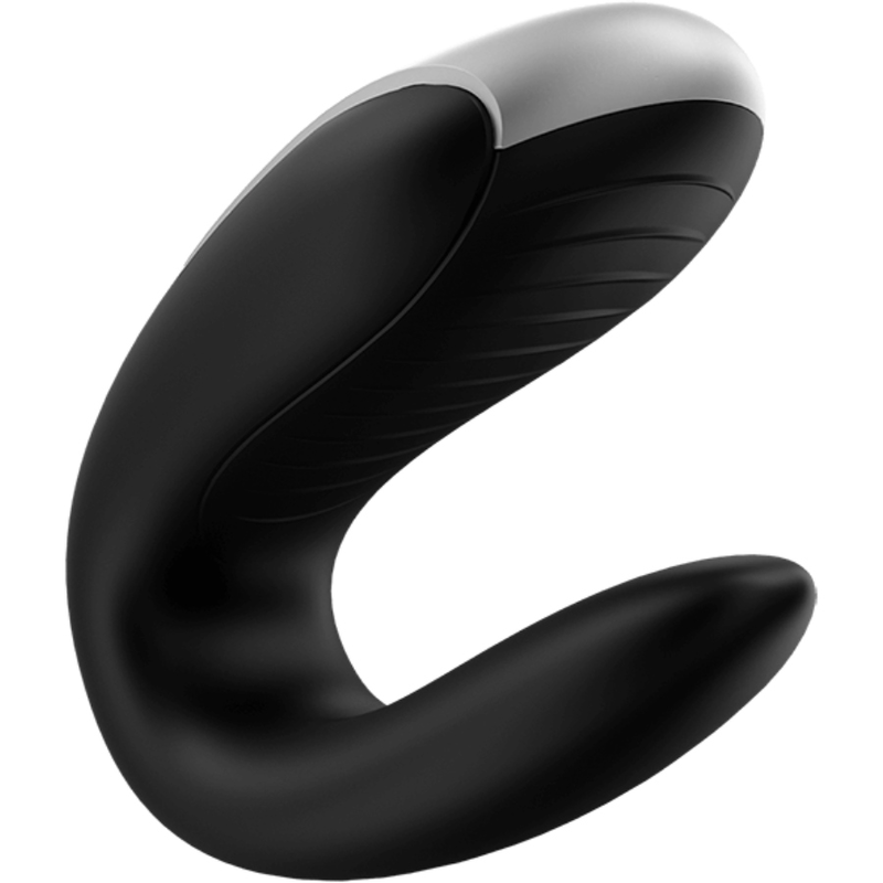 Double Fun – App-Enabled Couples Vibrator with Remote Black - SATISFYER