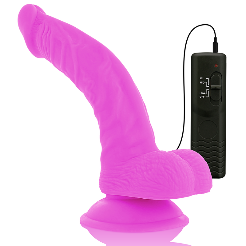 Flexible Vibrating Dildo Purple | 21.5 cm x 4.5 cm | DIVERSIA