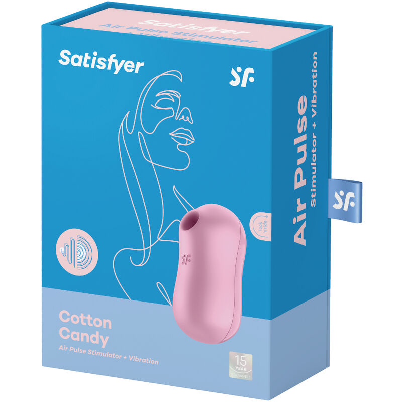 SATISFYER - COTTON CANDY AIR PULSE STIMULATOR & VIBRATOR PINK