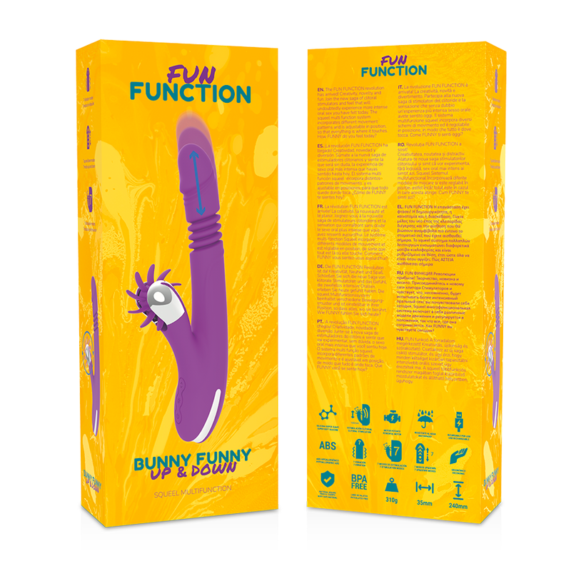 Bunny Funny Up and Down 2.0 Clitoral Vibrator - 24 cm - FUN FUNCTION