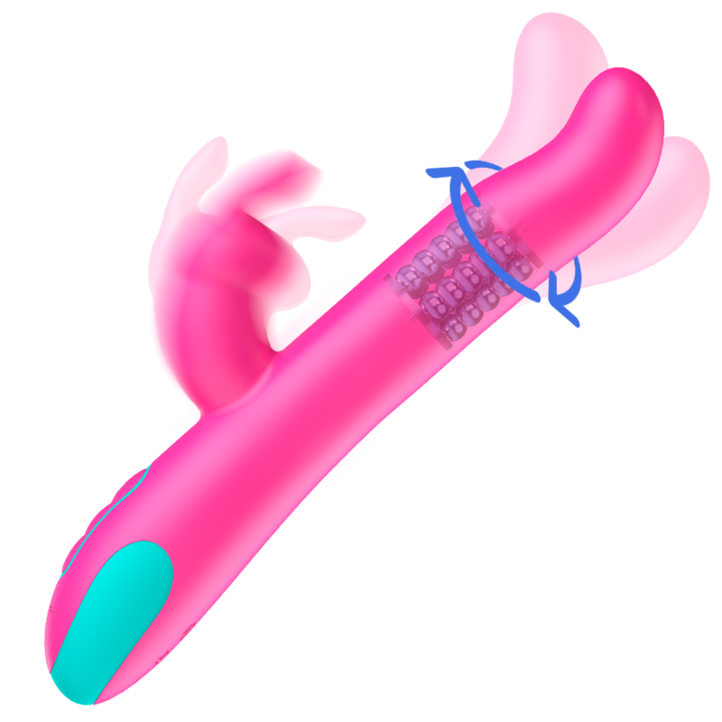 Pluto Rabbit Vibrator and Rotator 24 cm x 3.2 cm - 10 Modes, 4 Rotation Speeds, Watchme Compatible - HAPPY LOKY
