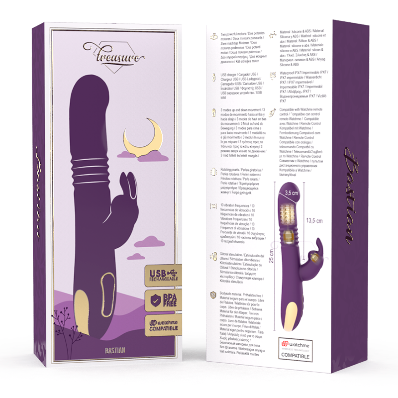 Treasure Bastian Up & Down Rotating Rabbit Vibrator | WatchMe Compatible