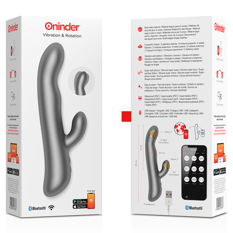 Oslo Vibration & Rotation Rabbit – App-Controlled – ONINDER