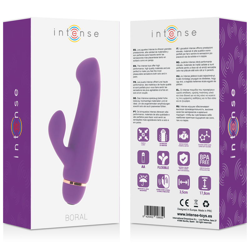 Boral Silicone Rabbit Vibrator 20 Speeds - 17.8 cm - INTENSE