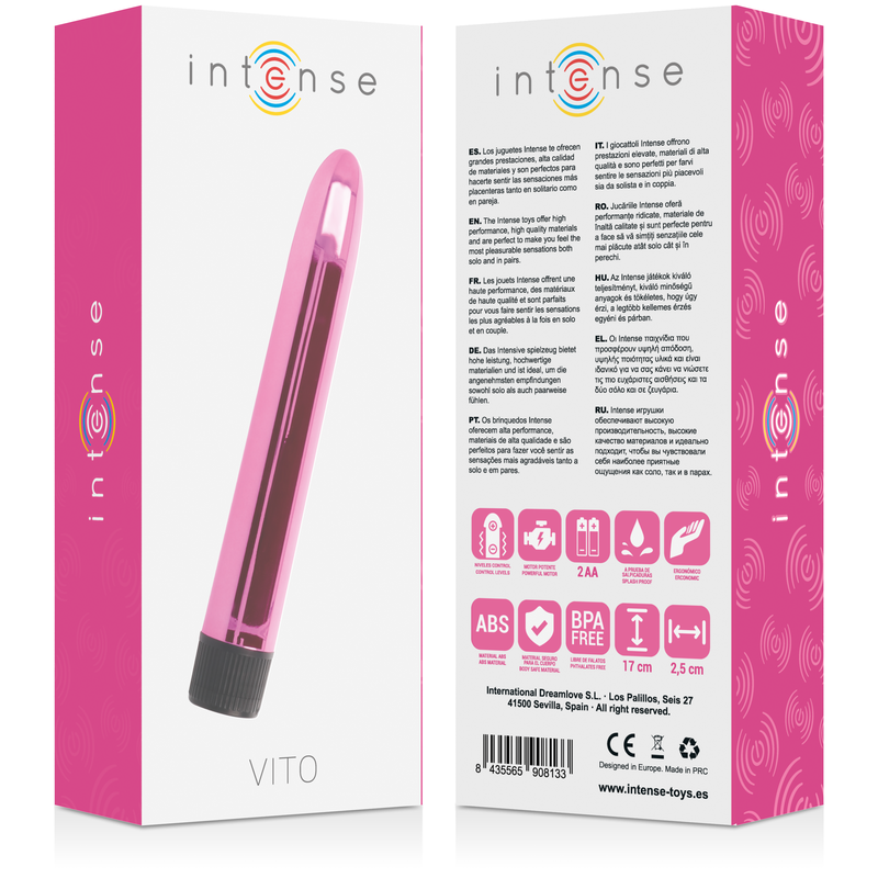 INTENSE Vito Vibrator Pink | 17 cm x 2.5 cm | ABS
