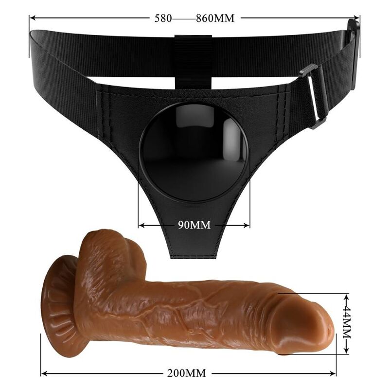 Harness Briefs with Realistic Dildo 20 cm - Universal Strap-On - Pretty Love