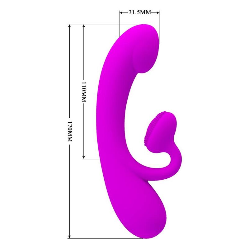 PRETTY LOVE - SINCERE VIBRATOR AND CLITORAL STIMULATING WAVES PURPLE SILICONE