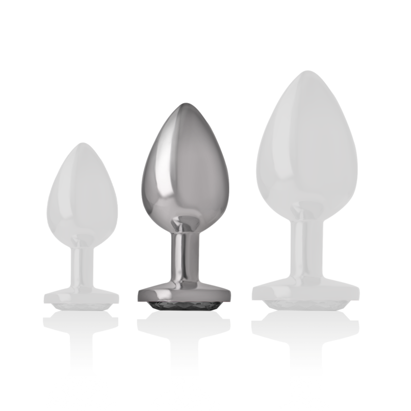 Metal Anal Plug Black Glass – Size M – 8×3.3 cm – INTENSE