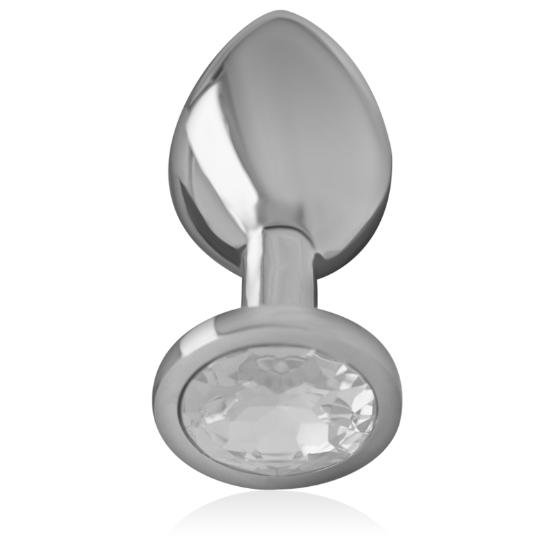 Aluminium Metal Anal Plug 8 cm x 3.3 cm – Silver Crystal