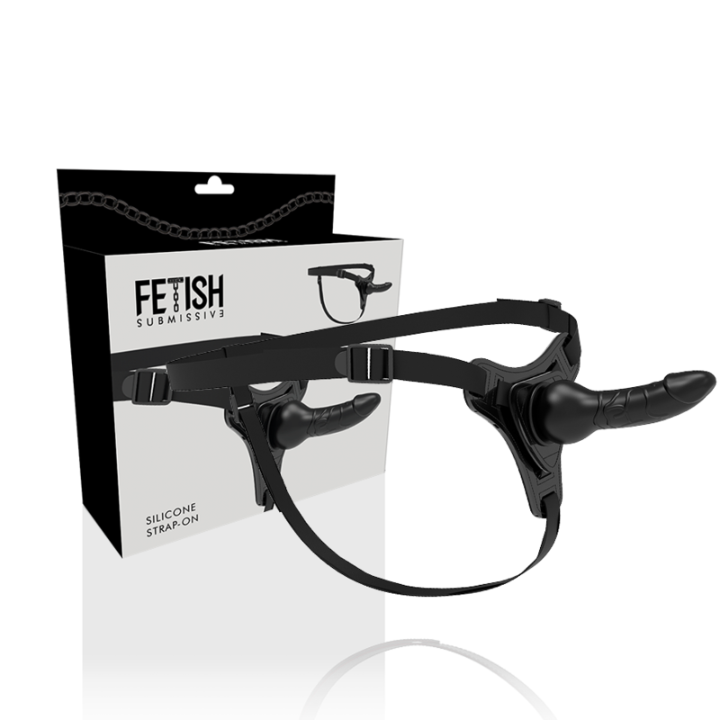 Realistic Silicone Strap-On 16 cm Black - Fetish Submissive