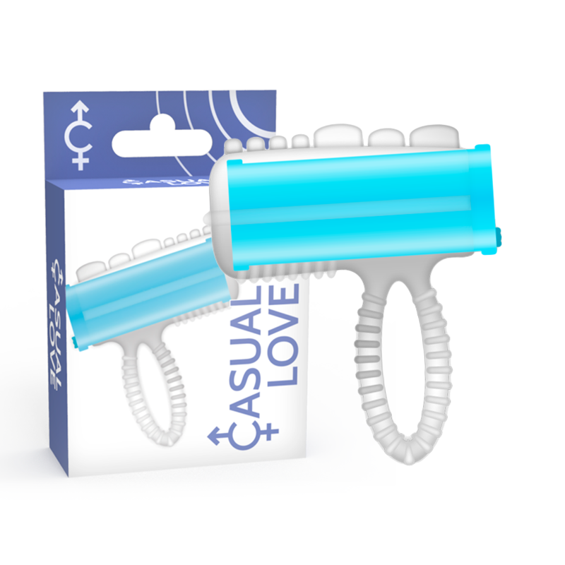 Ring Tongue Vibrator – Finger and Tongue Use – Blue – CASUAL LOVE