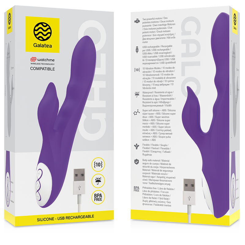 Galo Lilac Dual-Motor Vibrator - 21 cm - Galatea