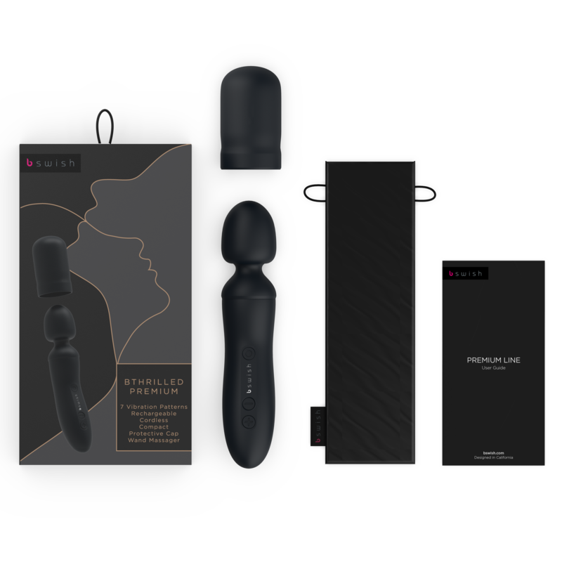 Bthrilled Premium Wand Vibrator Black | 21.0 cm x 3.35 cm | B SWISH