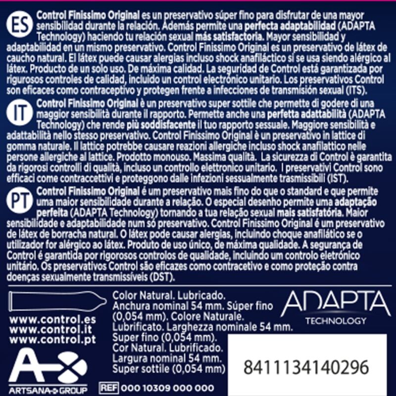 CONTROL Finissimo condoms 54 mm - 3 units