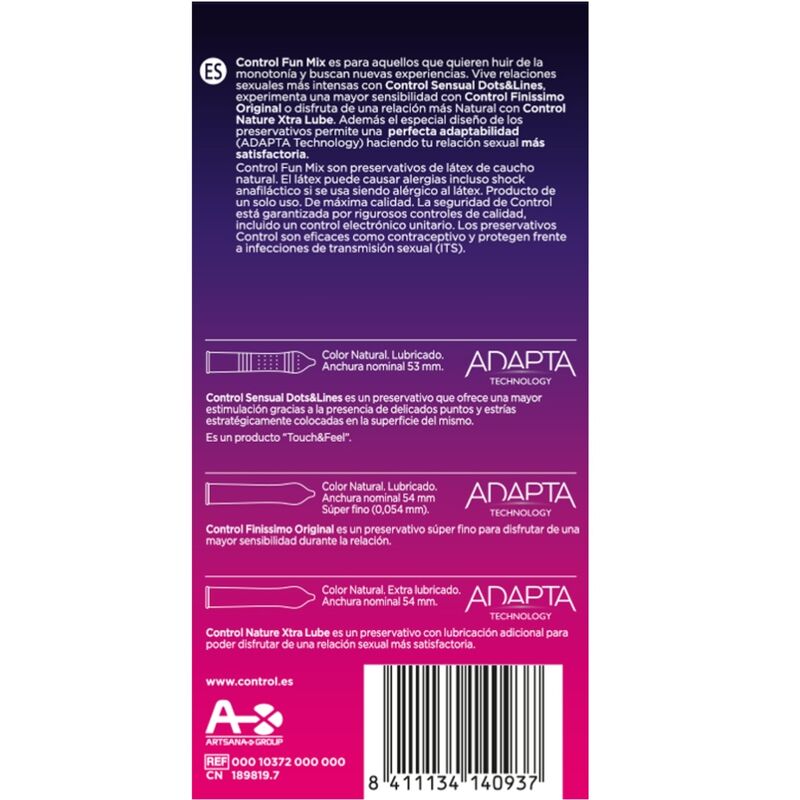 CONTROL Condom Mix – Touch & Feel, Finissimo, XtraLube – 6 units