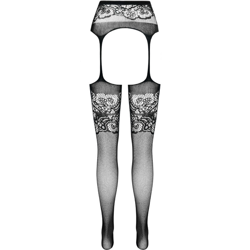 PASSION - S029 WHITE STOCKINGS WITH GARTER ONE SIZE