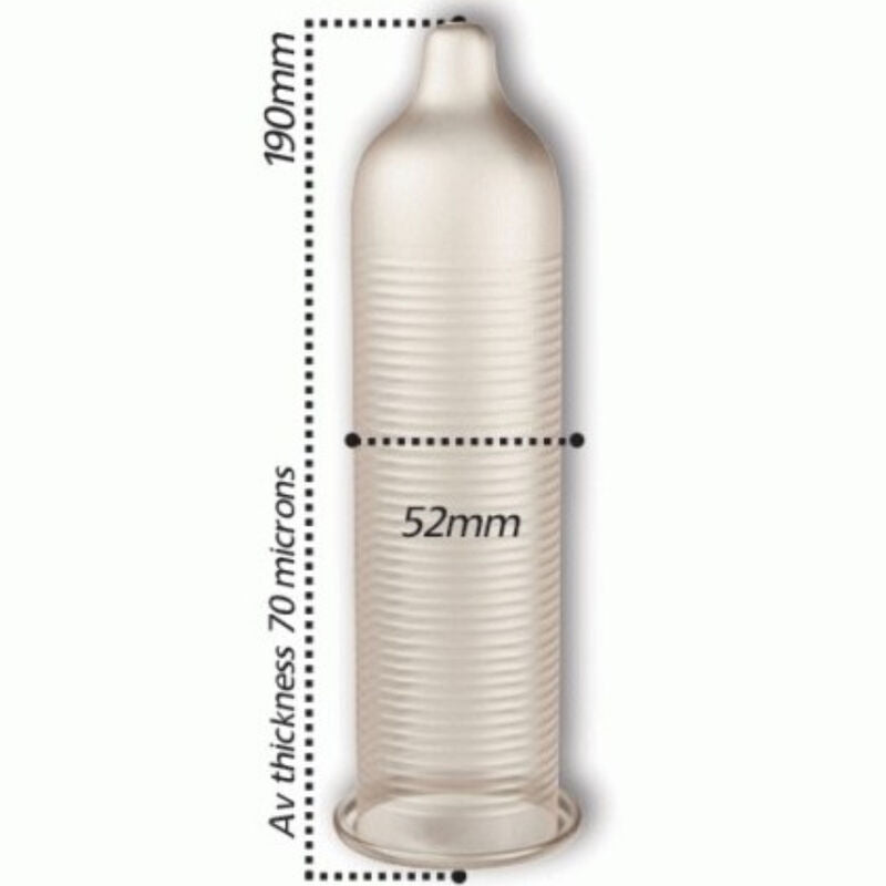 PASANTE Cooling Effect Condoms - Ribbed - 52 mm - 144 Units