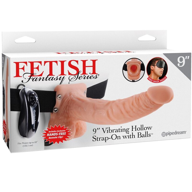 Remote-Control Vibrating Strap-On with Realistic Penis & Testicles | 22.9 cm x 4.6 cm | Fetish Fantasy Series