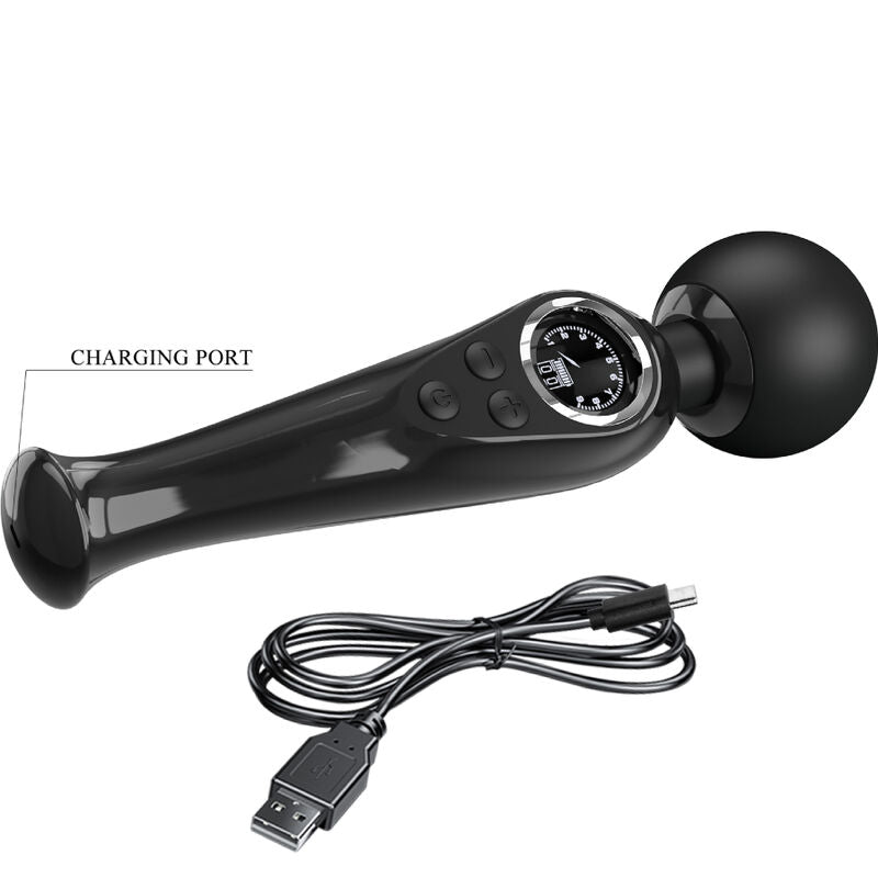 Skyler Wand Vibrator Black 10 Modes, 9 Speeds — Pretty Love