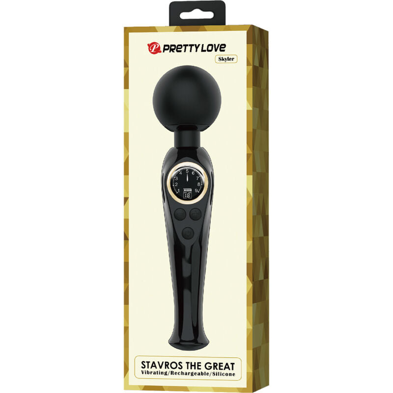 Skyler Wand Vibrator Black 10 Modes, 9 Speeds — Pretty Love