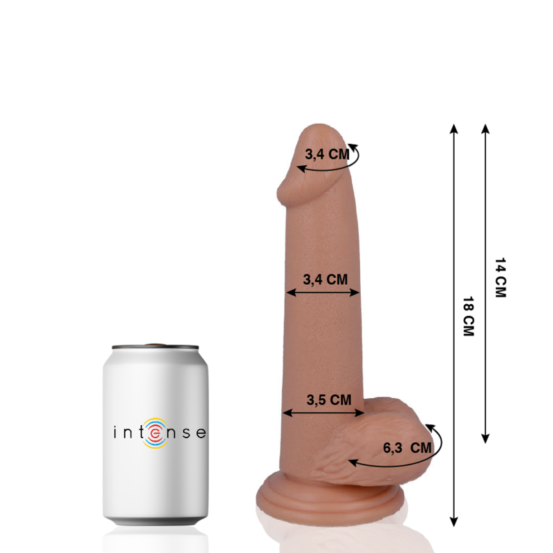 Realistic Dildo 18 cm x 3.4 cm with balls and suction cup – MR INTENSE