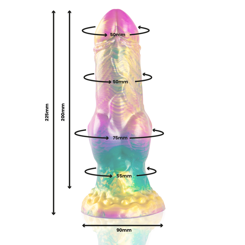 Iris Silicone Dildo with Rainbow Balls – 22.5 cm × 7.5 cm – EPIC
