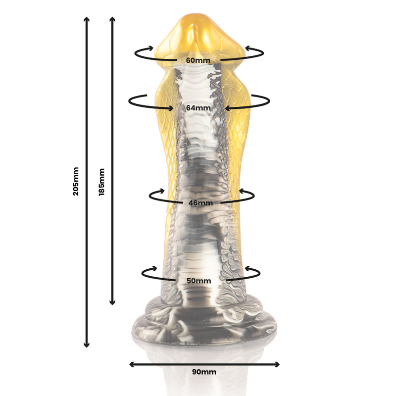 DRAKON Yellow Cobra Silicone Dildo 20.5 cm