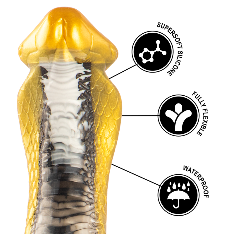 DRAKON Yellow Cobra Silicone Dildo 20.5 cm