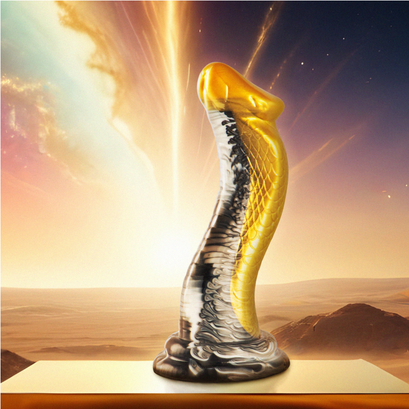 DRAKON Yellow Cobra Silicone Dildo 20.5 cm