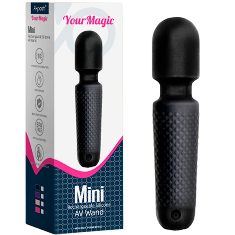 Your Magic Wand Dots Mini Massager - Rechargeable - 10 Modes - Black - Armony