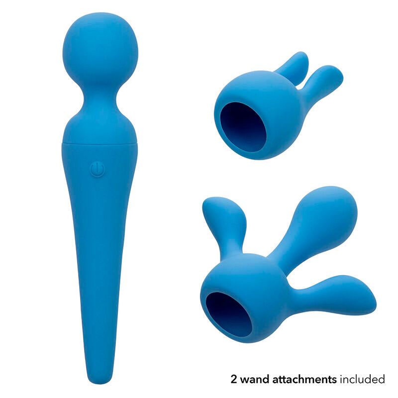 Couture Body Wand Kit | 10 Speeds, 2 Attachments | Waterproof | Blue | CalExotics