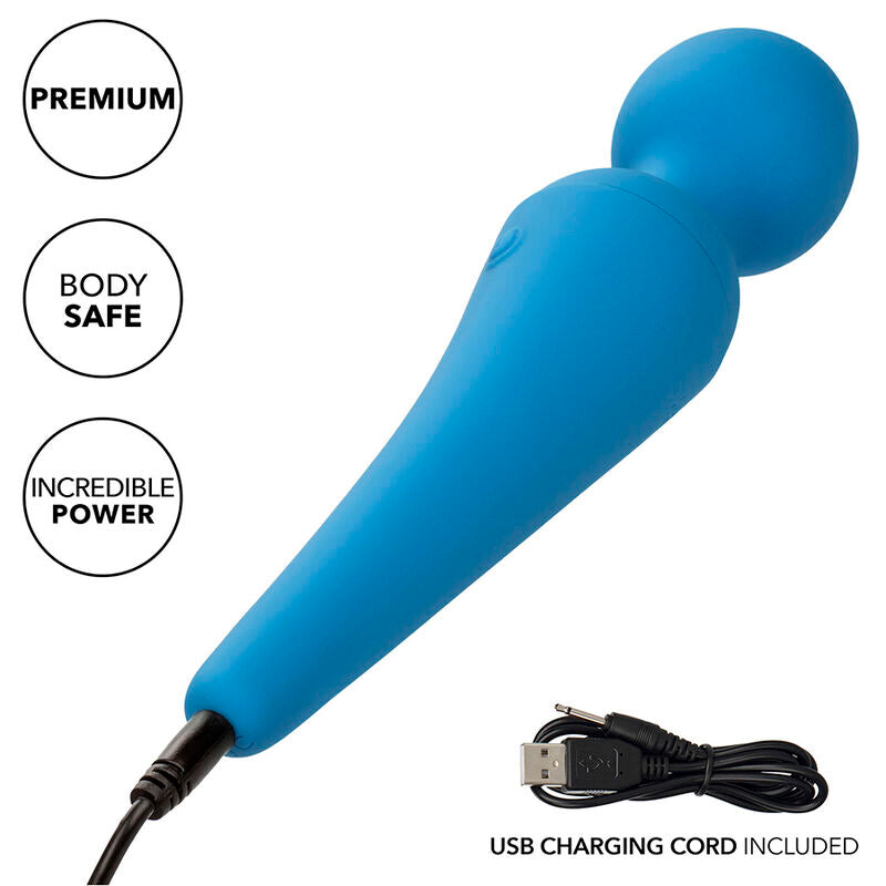 Couture Body Wand Kit | 10 Speeds, 2 Attachments | Waterproof | Blue | CalExotics