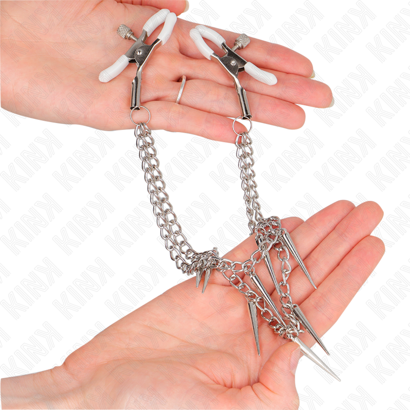 Nipple Clamps with Spikes & Chain 30 cm – KINK
