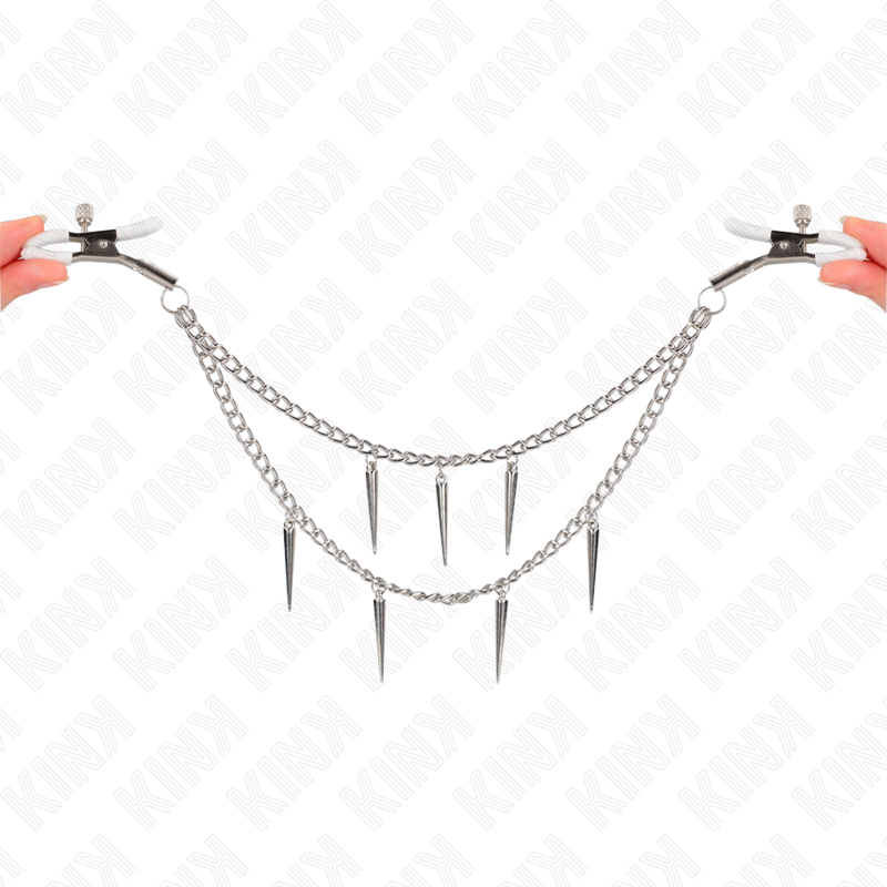Nipple Clamps with Spikes & Chain 30 cm – KINK