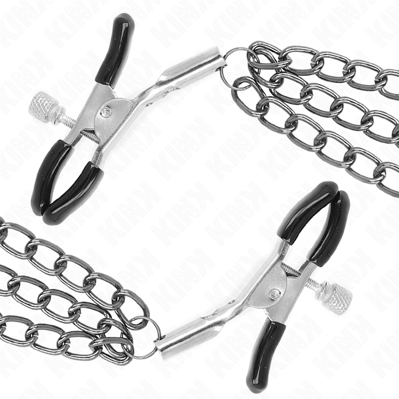 Nipple Clamps with Triple Chains Black – 20/23/28 cm – KINK