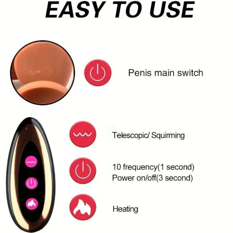 Rechargeable Remote Realistic Dildo | 25.0 cm x 3.8 cm | ARMONY