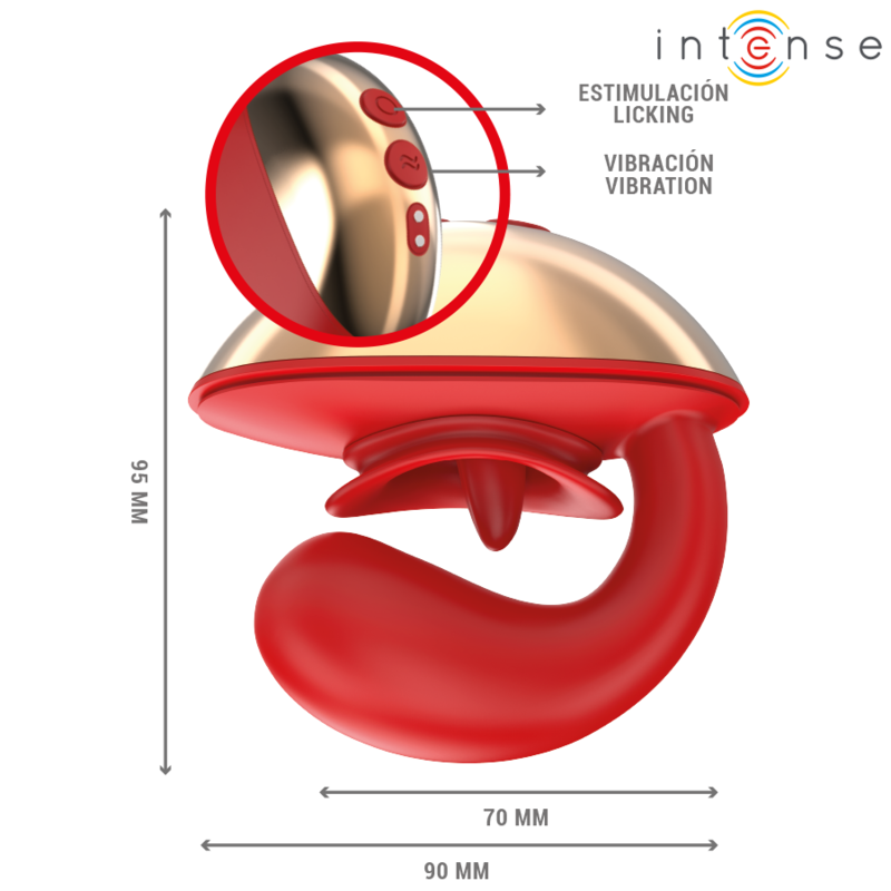 Mariah U-Shaped Couples Vibrator Red | 10 Modes, Waterproof | INTENSE
