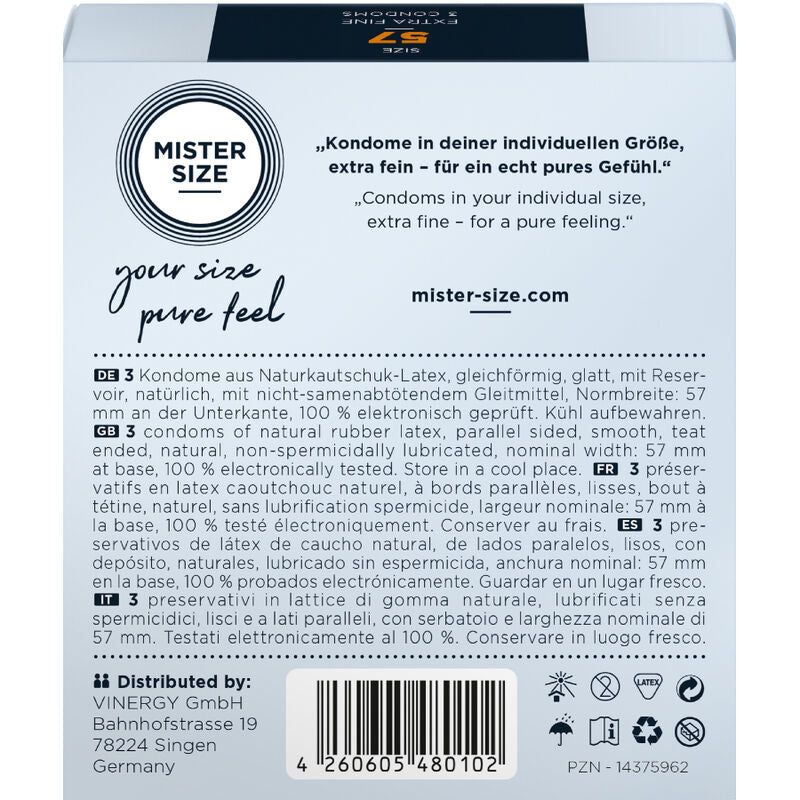 Condoms Size L 57 mm – 3 Units – MISTER SIZE