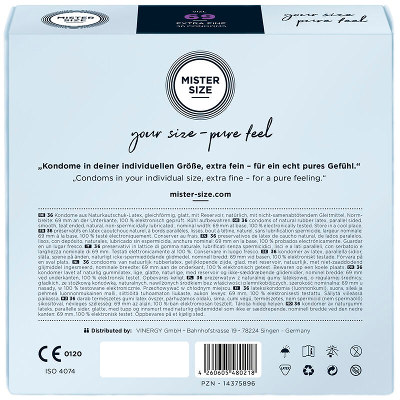 MISTER SIZE Condoms Size XXXL 69 mm – 36 Units