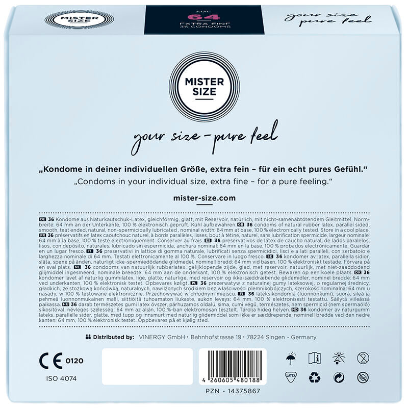 MISTER SIZE XXL 64 mm Condoms – 36 units