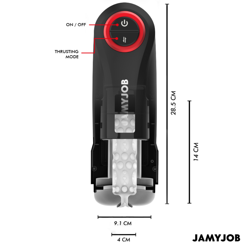 Jamyjob Gravity – Automatic Thrusting Masturbator with Sound | Black/Red