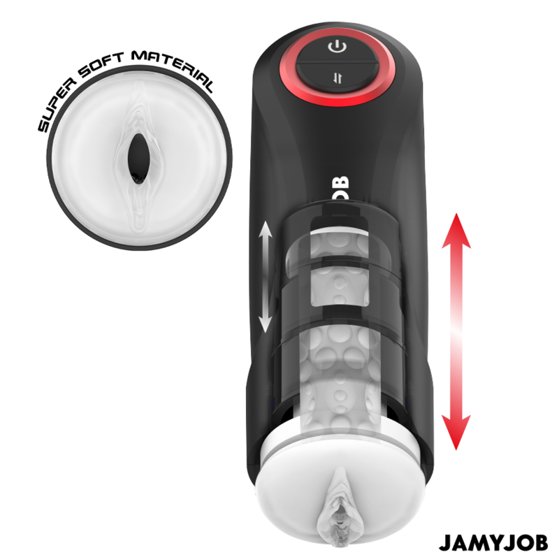 Jamyjob Gravity – Automatic Thrusting Masturbator with Sound | Black/Red