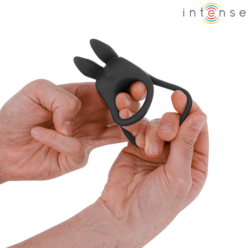 SAM Double Vibrating Penis Ring Black - 10 Modes, Remote - INTENSE