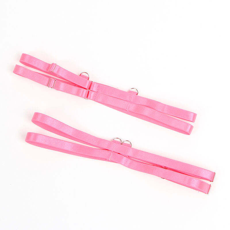 SUBBLIME - 955366 BRA SET WITH LACE AND GARTER LINES PINK AND PURPLE L/XL