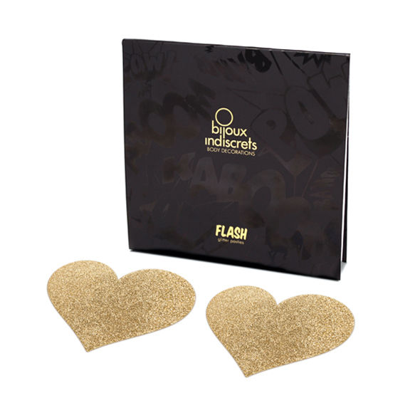 Flash Golden Heart Reusable Nipple Covers | BIJOUX INDISCRETS