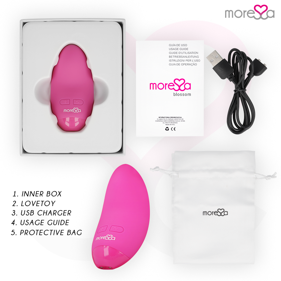 Blossom Pink Mini Vibrator 7.8 cm x 4.0 cm - 6 Modes - MORESSA
