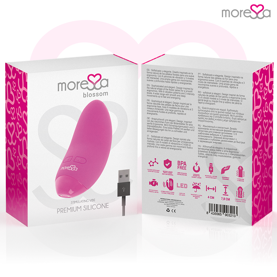 Blossom Pink Mini Vibrator 7.8 cm x 4.0 cm - 6 Modes - MORESSA