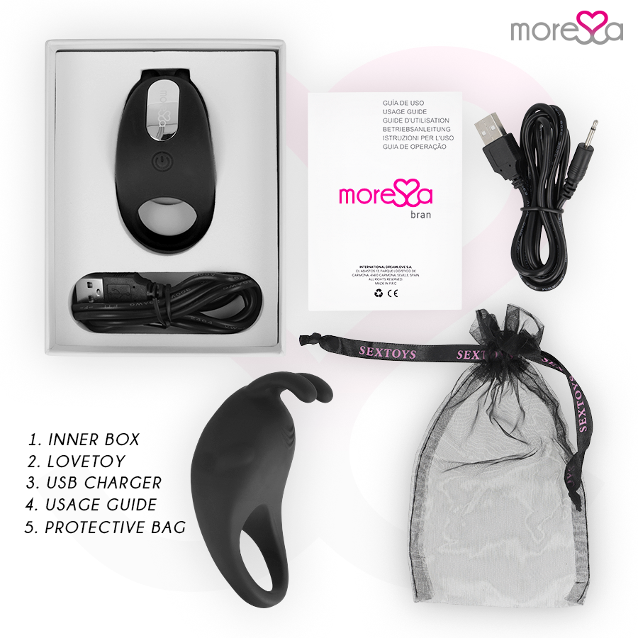 Brad Premium Silicone Vibrating Ring Black – 7 Modes – MORESSA